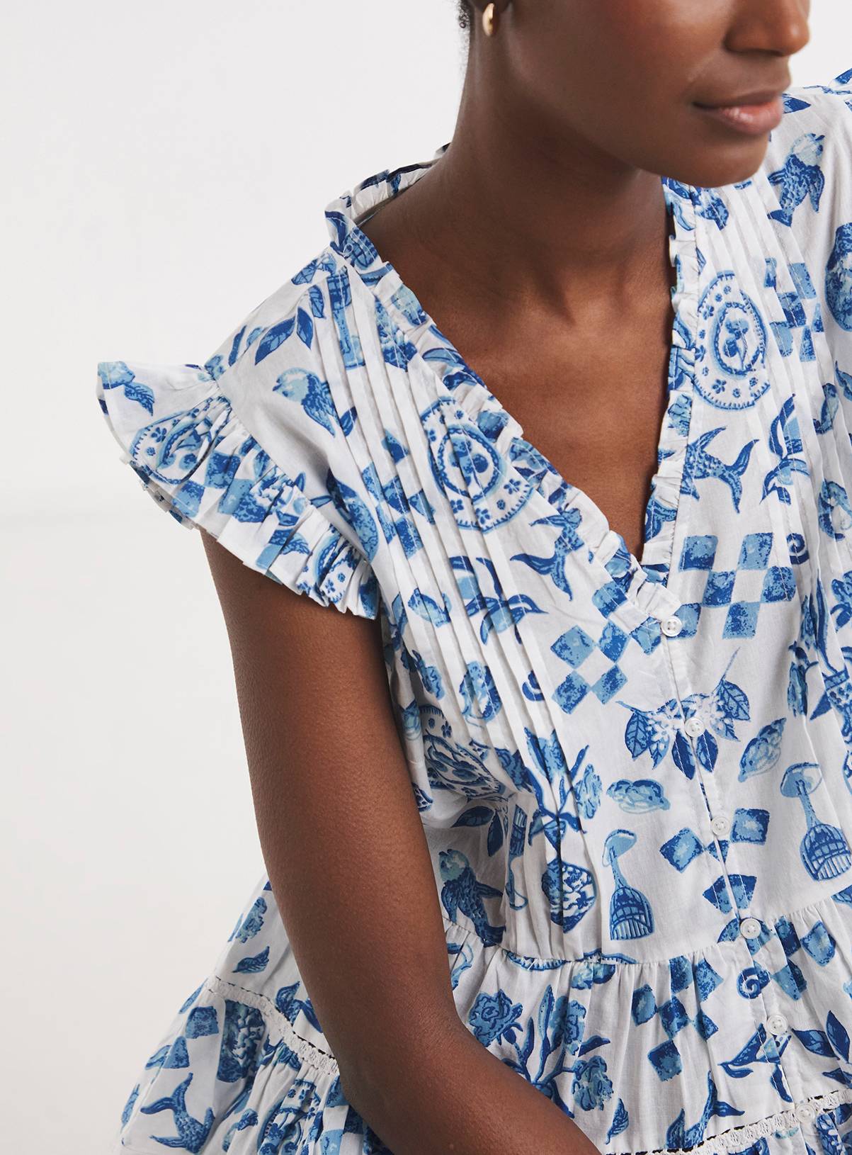 JD WILLIAMS Printed Frill Sleeve Vest 14 - Image 4
